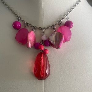 Pink dangle necklace